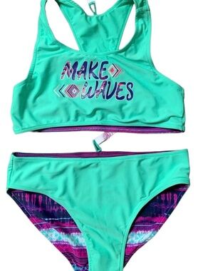 NWT! Girls Two Piece Reversible Bikini! Size 16